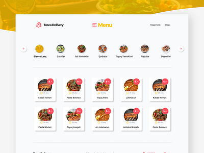 Food Delivery Menu with Free Adobe XD file