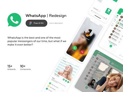 WhatsApp Redesign - Free UI Kit