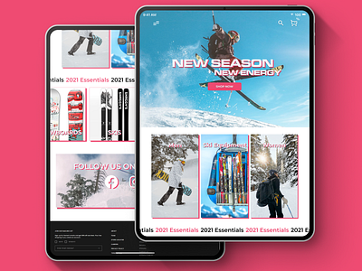 SKI SHOP clothing ecommerce ecommerce design ecommerce shop figma mockup ski snowboard