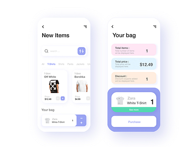 E-Commerce App Design 2020 app 2020 trends app bag clean app clean design commerce e commerce minimal app quarantine shopping app ui
