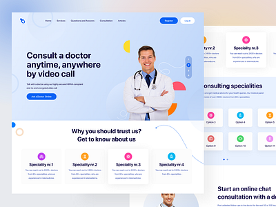 Online Doctor Consulting // Landing Page Design berlin case study doctor germany landing page minimal landing page modern design online doctor product design easy teledoctor user interface