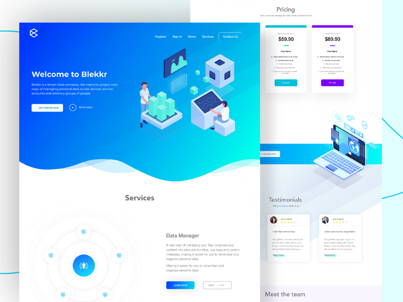 Blekkr Landing Page | Tech by Enxh Shehi on Dribbble