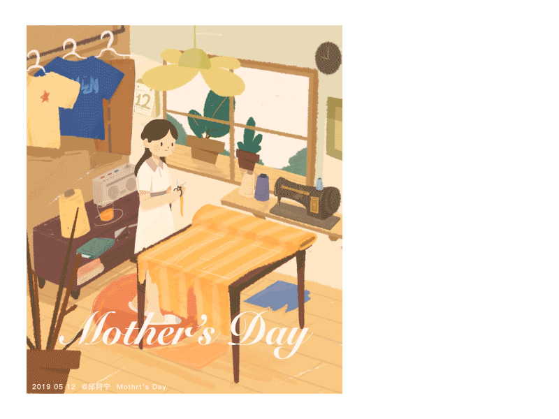 Mother‘s Day mothersday motion ui 工作 插图 插画 橙色 节日 设计 颜色