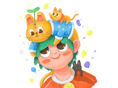 Cat person cat illustration design