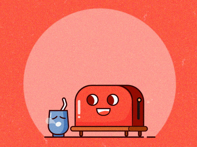 Rainbow toaster after effect after effects animation aftereffect breakfast club cute motion animation toater vector