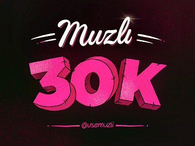 Muzli 30k followers on Instagram 3d color design instagram invision israel logo muzli pink typography