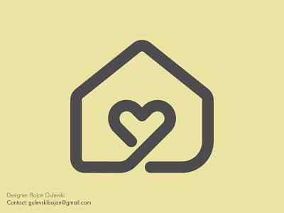 Home + Love design heart heart logo home house house logo logo logo design logos love roof