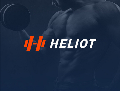 Heliot - Gym Logo Design design dumbell dumbell logo fitness fitness app fitness logo gym gym app gym logo gym logo design h logo health healthcare logo sport sports sports logo weight workout workout app