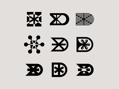 D + Asterisk abstract asterisk logo brand designer branding cross d letter d logo design grid letter logo logo design logo designer mark minimalist professional star symbol