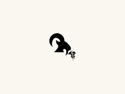 Goat animal branding design flat goat logo minimal minimalist olive vector