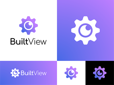 BuiltView - Gear + Camera Lens Logo