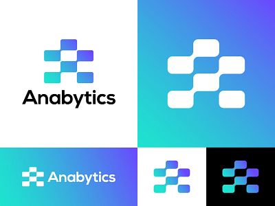 Anabytics - A Logo Design a letter a logo design a tech logo app biotechnology connection creative data design flat logo minimalist molecule professional saas science software tech tech a letter logo technology