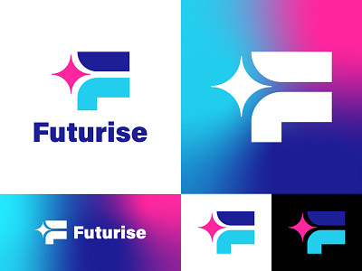 Futurise - F Star Logo app branding design f spark logo flat letter f logo minimalist professional saas software spark spark f logo star tech technology