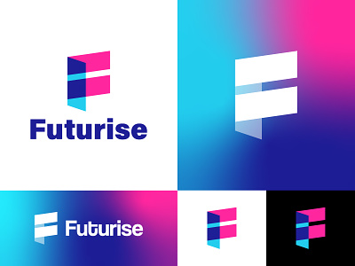 Futurise - F Logo app bitcoin branding creative crypto design fintech flat gradient logo meta meta verse minimalist professional software tech technology