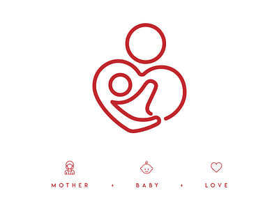 Mother and baby love 2019 baby branding clean creative design flat hearth icon illustration logo love love logo minimalist minimalist logo mother mother logo professional son vector