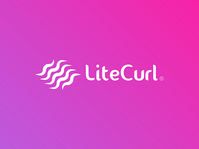 Litecurl 2019 branding clean creative curl curly hair design flat gradient hair care icon lite logo minimalist minimalist logo professional text logo ui vector web