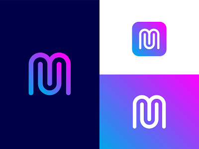 M + U Logo 2019 app branding clean creative design flat gradient icon illustration logo m letter m logo minimalist minimalist logo mu logo professional typography u logo vector
