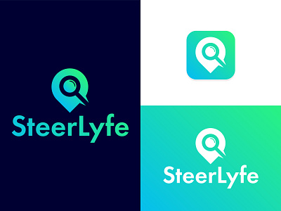 SteerLyfe Logo 2019 app branding creative design flat icon location location app location icon location logo logo logo design magnifying glass minimalist minimalist logo professional search search logo vector