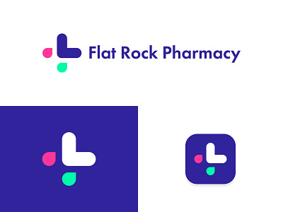 Flat Rock Pharmacy 2019 app branding creative cross cross logo design flat health healthy icon logo minimalist minimalist logo pharmacist pharmacy pharmacy logo professional rock vector