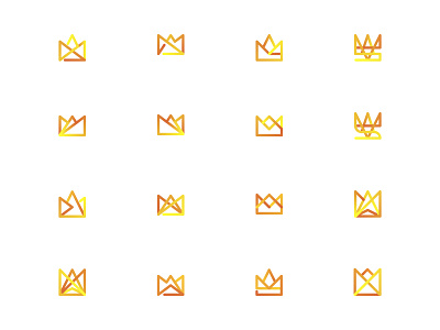 Crown Icons branding crown crown icon crown logo crown logo design crowns geometry gradient icon idea illustraion kin logotype mark minimal minimalism princess queen royal royalty