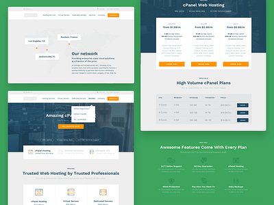 Your Last Host — Website Redesign green hosting landing page map pricing plans shadows