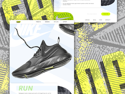 Nike Run Shop abstract branding bright design green nike nike running product shoe ui