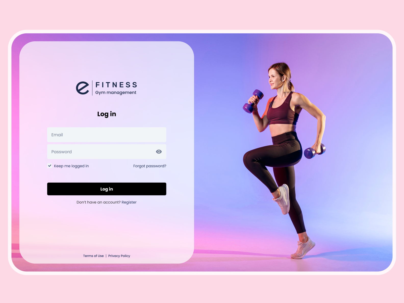 Login / Sign In E Fitness Gym Management System by Max Holub on Dribbble