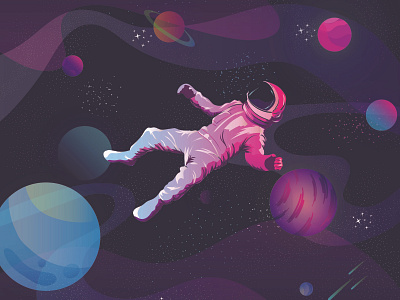 astronaout art astronout flatvector illustration space