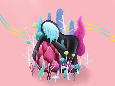 Loving lotus cover illustration illustrator lotus flower plants pop procreate app