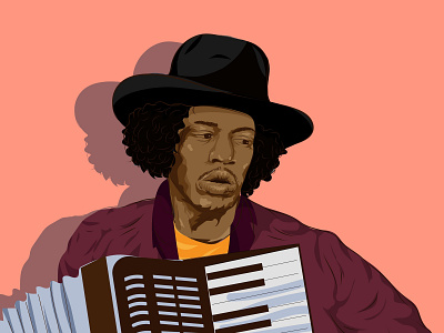 You Know Who artwork designs face flat vector illustration art jimi hendrix musician painting pop art portrait vector vector illustration