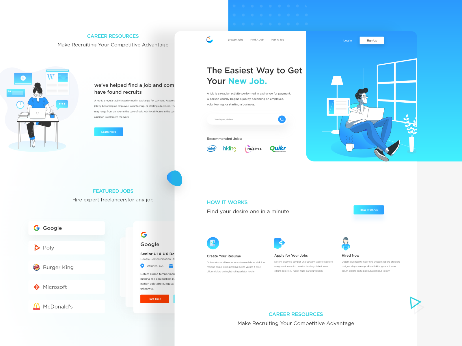 Job Finder Landing Page by Aminur RaHman⭐️ on Dribbble