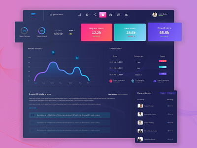 Cryptocurrency Ui Dashboard bank chart clean crypto crypto currency crypto dashboard cryptocurrency design finance financial fintech statistics typography ui ux