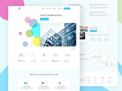 Real Estate Landing Page 2019 trend agency brand clean dailyui design dribbble best shot dribble ecommerce illustration landing page minimal real estate real estate agency real estate app typography ui ux web website