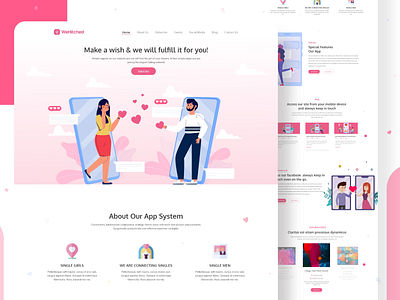 WeHitched Dating App Landing Page app landing app landing page app landing template app ui applandingpage clean dailyui dating app dating logo dating website datingapp illustration landing page landing page design typography vector