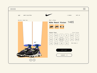 Nike Product Page design figma figmadesign illustration illustration design minimalistic nike product page sneakers sport store ui vector vectorart
