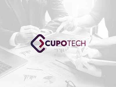 Cupotech® technology company logo branding design graphic design logo typography vector