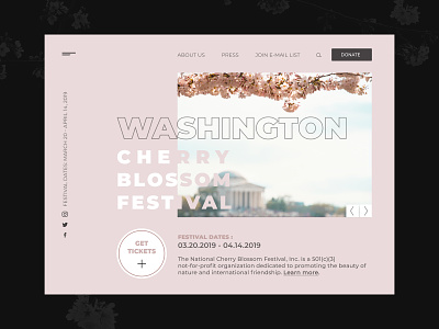 National Cherry Blossom Festival concept design homepage menu photo typography web website