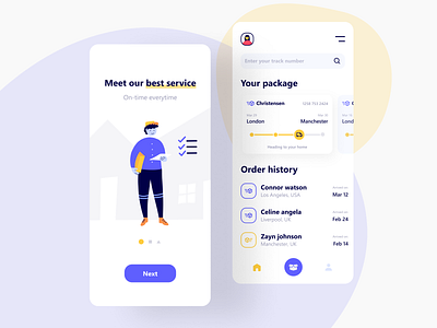 Shyft - Delivery App app box character delivery illustration interface ios logistic mobile package product design shipment shipping splash tracker ui uiux ux