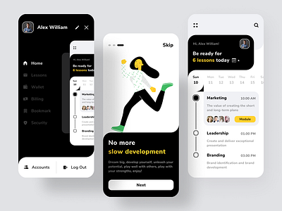Loona - Online Lesson App app course e learning flat icon illustration ios lesson minimal mobile online course schedule scheduler simple skill ui uiux ux walkthrough