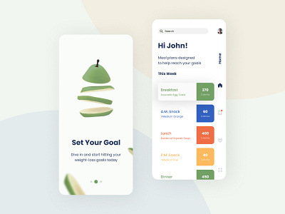 Diet App android app design diet diet app food health healthy healthy food illustration ios mobile mobile app mobile app design mobile ui mobile ux recipe ui uiux ux