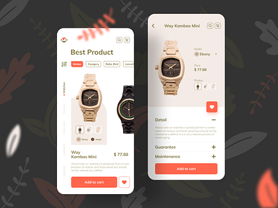 Wooch App app ebony eco ecommerce ios maple natural material natural product nature recycle product recycling shopping app watches wood woodcut wooden woods woodwatch woodworking