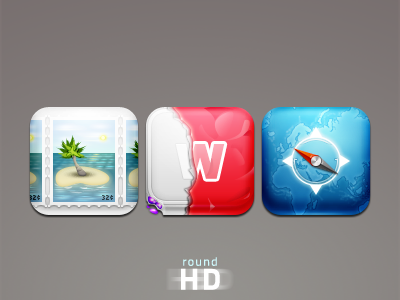 Round3 Oldschool hd icon icons iphone mail round round3 safari winterboard