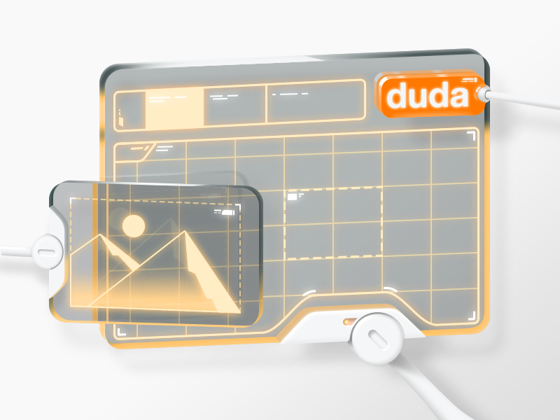 Duda 2050 vector skeuomorphism gui glass scifi duda website builder