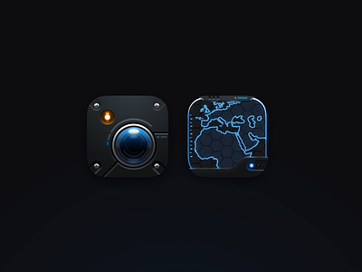 Scifi icons v2 camera icons ios maps realistic scifi