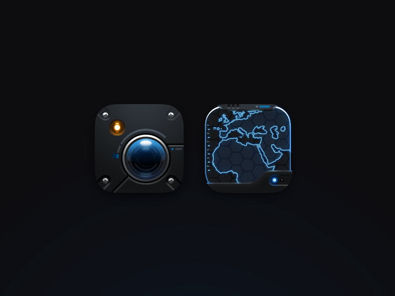Scifi icons v2 realistic maps camera icons ios scifi