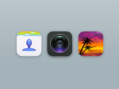 Icons Part II camera contacts icons ios phone realistic retro