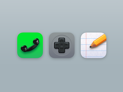 Icons Part 6 game center icons iphone nes notes pencil phone realistic