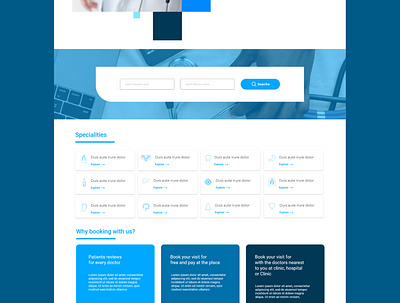 clinics reservations landing page app ui uidesign ux