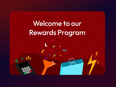 Rewards welcome banner 2d graphic design illustration