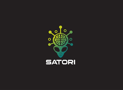 SATORI alien brain branding logo logos vector